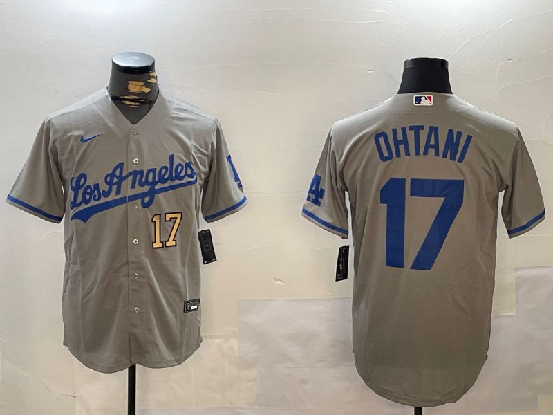 Men Los Angeles Dodgers #17 Ohtani Grey Game 2024 Nike MLB Jersey style 12164->los angeles dodgers->MLB Jersey
